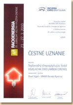 Čestné uznanie Racioenergia 2010