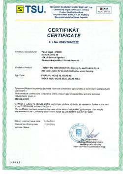Certifikát EN 303-5 16,16LC,25,25LC,40,40LC 