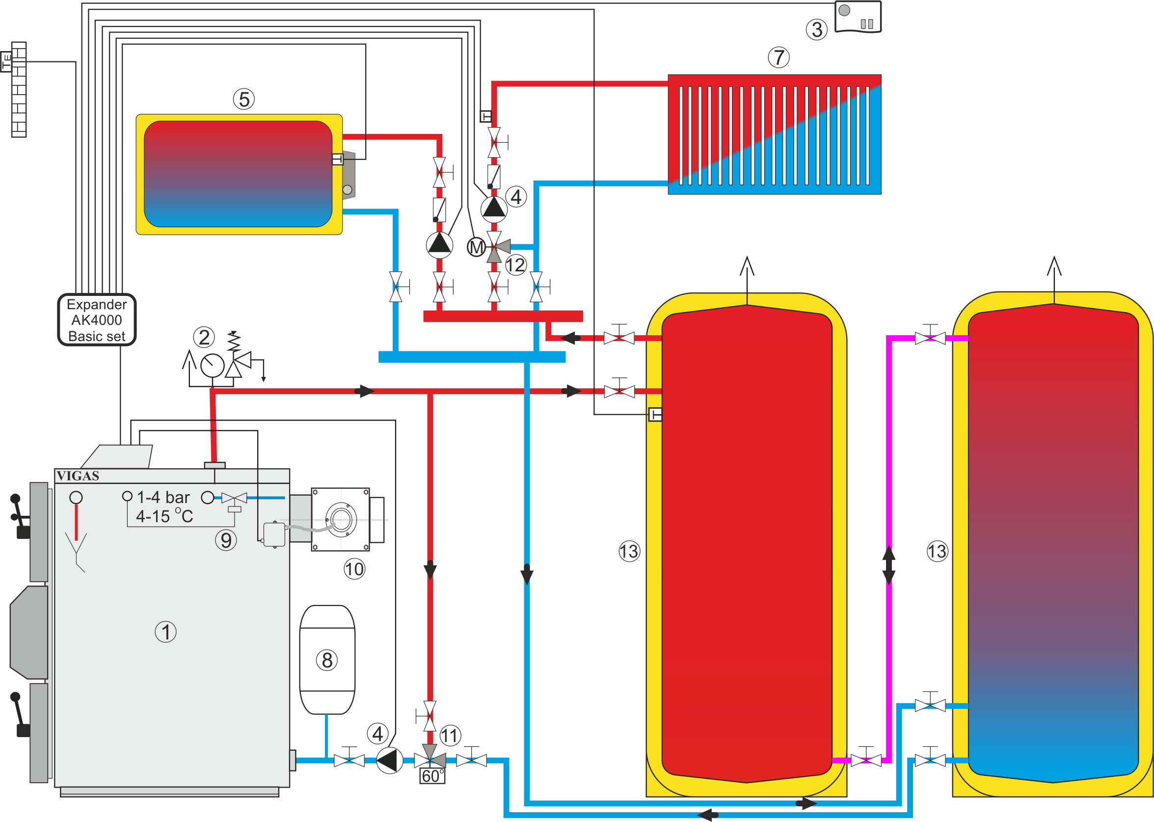 Hydraulická schéma inštalácie ZSE-22png